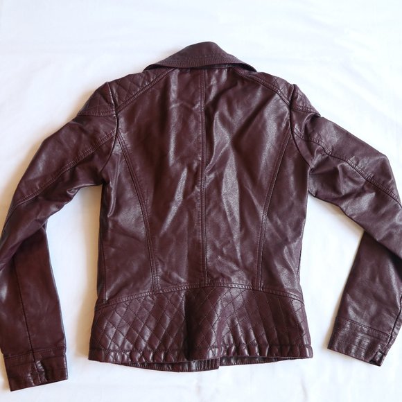 Burgundy Moto Jacket - Picture 5 of 6